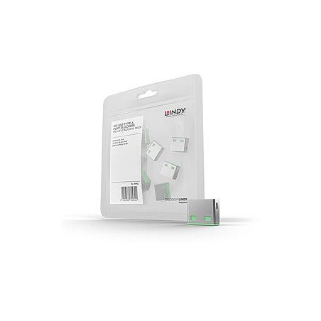40461 USB PORT BLOCKER 10PACK/GREEN 40461 LINDY iš UAB SINTAS